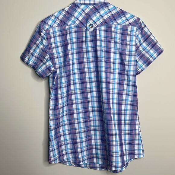 Kuhl Women’s Purple Short Sleeve Pearl Snap Small - Picture 4 of 5